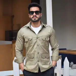 Turtle Green Cotton Printed Hunting Style Shirt - Buy Forest Fashion | Jaipurio